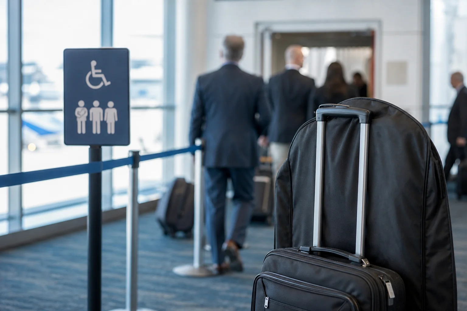 Priority boarding lane at the gate