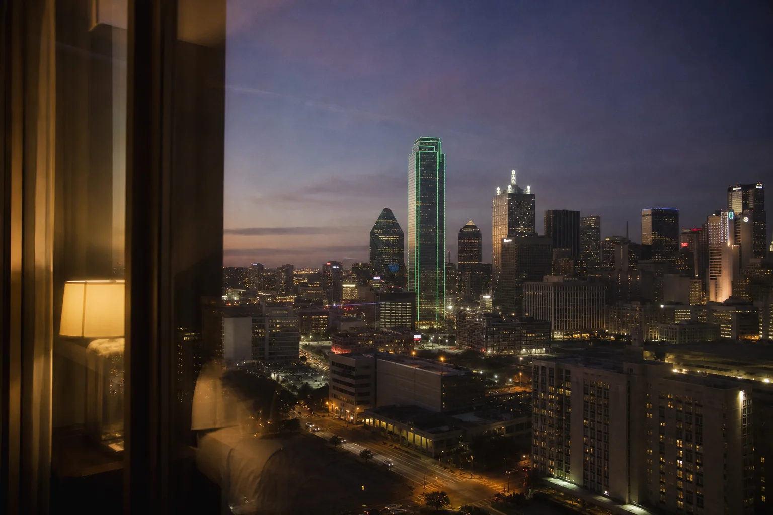 Dallas skyline at dusk