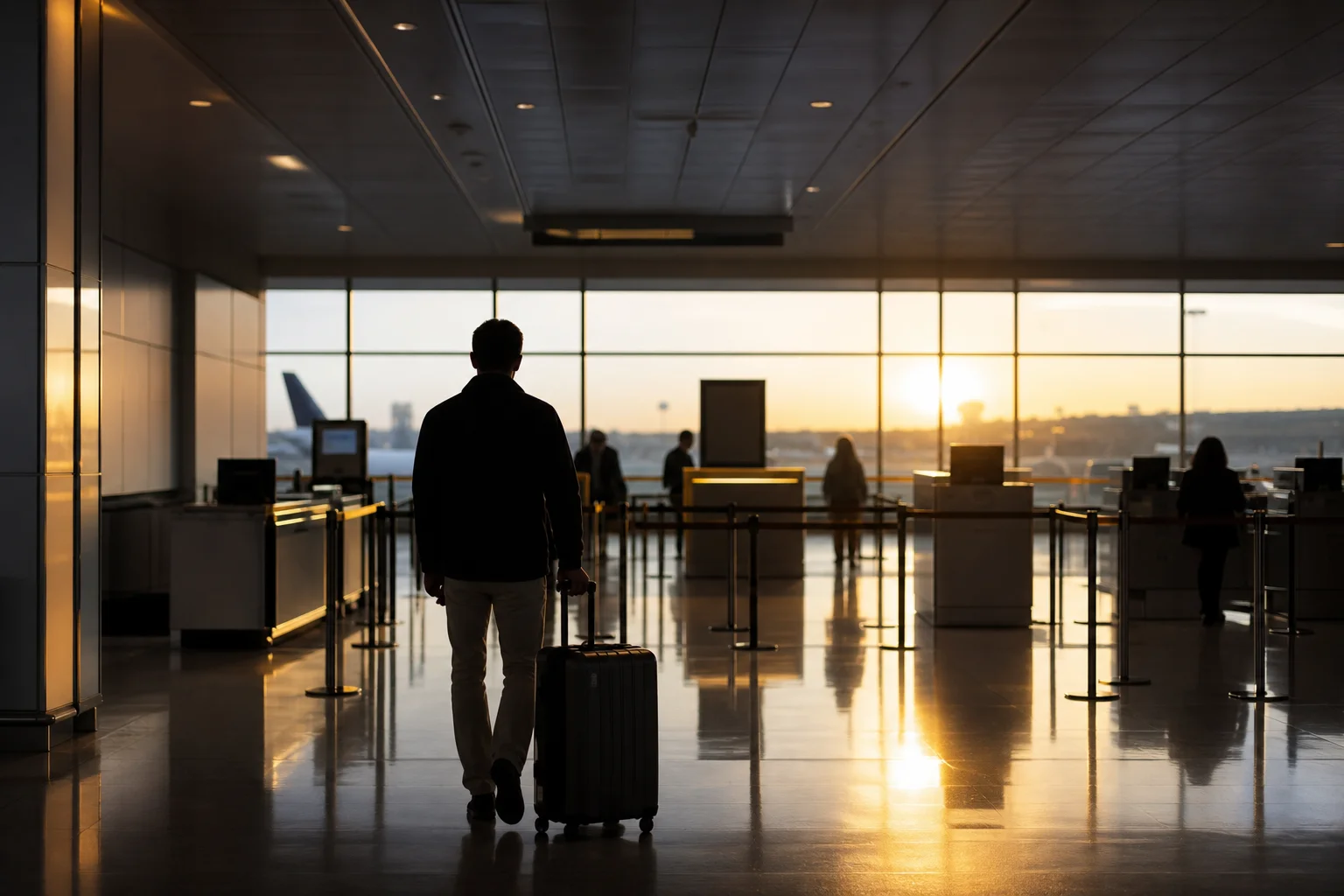 Airport gate podium area